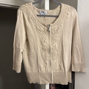 Lace appliqué sweater
